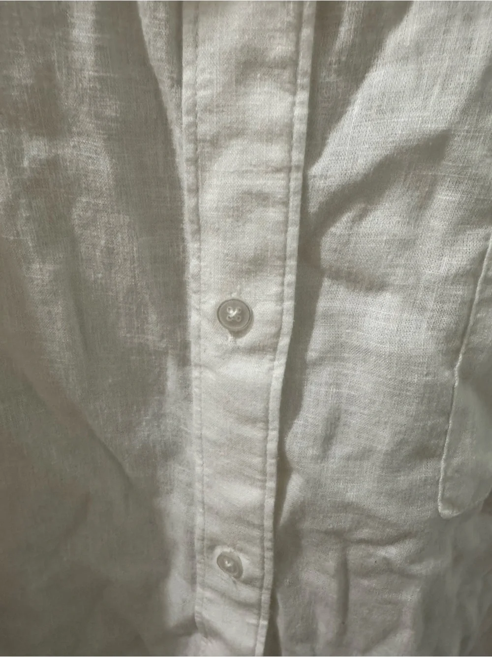 NWT Old Navy women’s White Linen blend Button-Up cropped Shirt - Picture 3 of 5